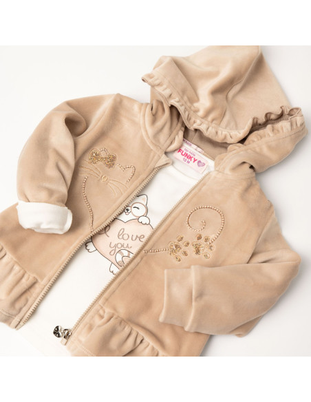 FUNKY FOR BABY Βρεφικό Σετ Φόρμα 3τμχ Μπεζ
