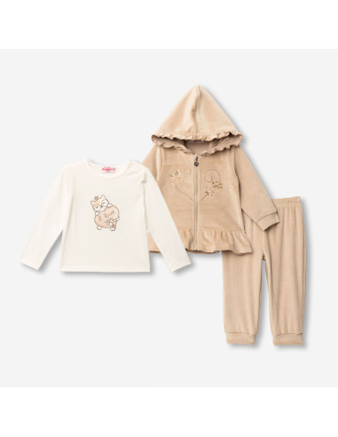 FUNKY FOR BABY Βρεφικό Σετ Φόρμα 3τμχ Μπεζ