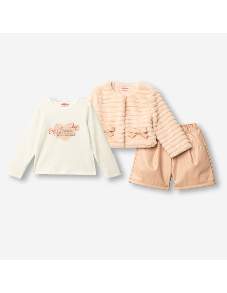 FUNKY FOR BABY Παιδικό Σετ Σορτς 3τμχ Σομόν