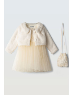 EBITA FASHION Παιδικό Σετ Φόρεμα 3τμχ Εκρού