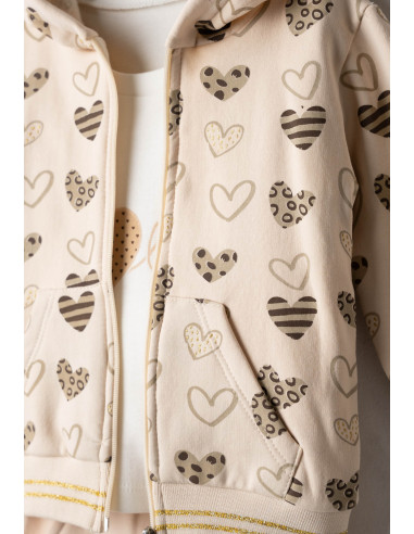 EBITA FASHION Παιδικό Σετ Φόρμα 3τμχ Cream