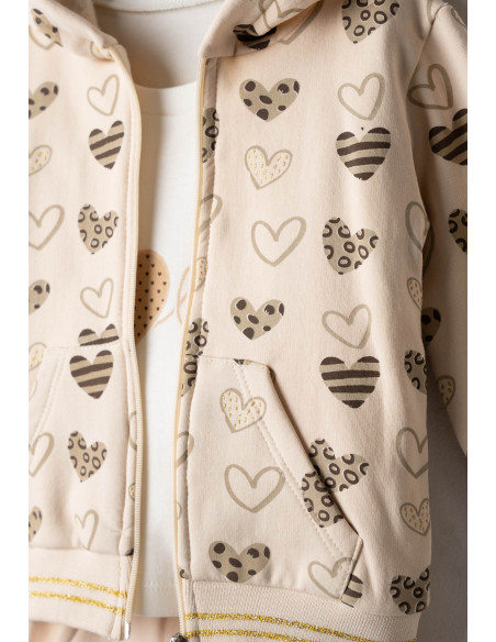 EBITA FASHION Παιδικό Σετ Φόρμα 3τμχ Cream
