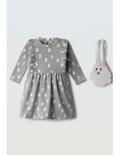 EBITA FASHION Παιδικό Φόρεμα 2τμχ Γκρι