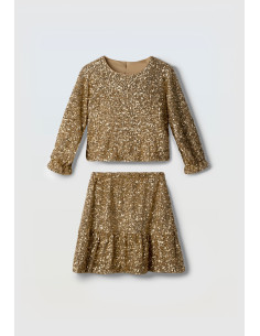 EBITA FASHION Παιδικό Σετ Φούστα Παγιέτα 3τμχ Χρυσό