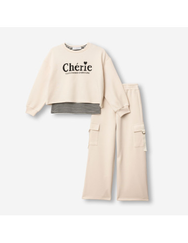 FUNKY FOR BABY Παιδικό Σετ Φόρμα 3 τμχ Μπεζ
