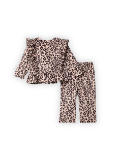 FUNKY FOR BABY Βρεφικό Σετ Φόρμα 2τμχ Λεοπάρ Μπεζ
