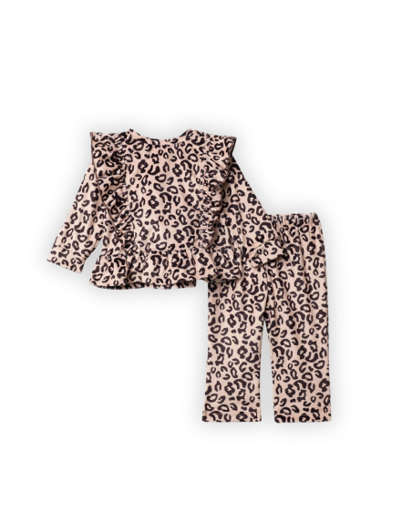 FUNKY FOR BABY Βρεφικό Σετ Φόρμα 2τμχ Λεοπάρ Μπεζ