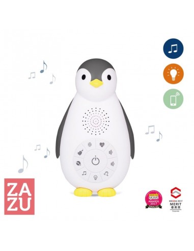 ZAZU Zoe Ο Πιγκουίνος Μουσικό Ηχείο με Bluetooth και Φωτάκι Νυκτός Μαύρο