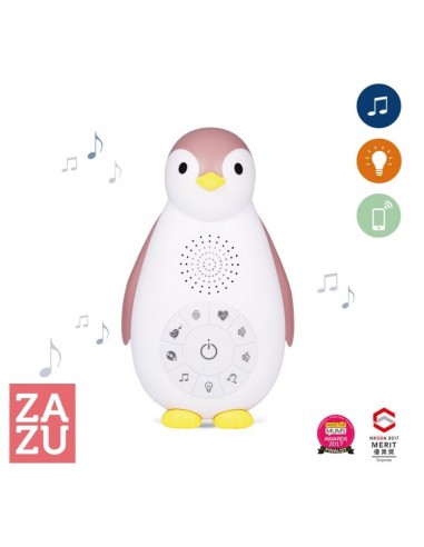 ZAZY Zoe Ο Πιγκουίνος Μουσικό Ηχείο με Bluetooth και Φωτάκι Νυκτός Ροζ