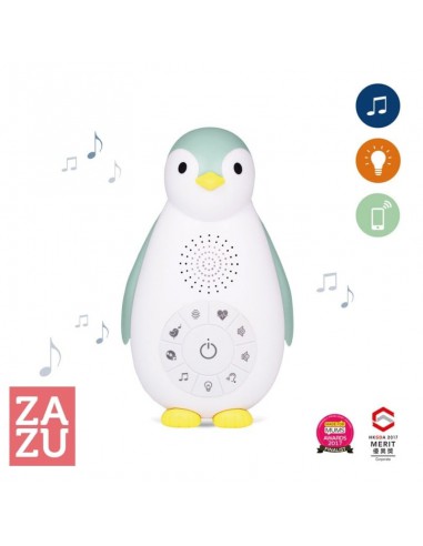 ZAZU Zoe Ο Πιγκουίνος Μουσικό Ηχείο με Bluetooth και Φωτάκι Νυκτός Σιέλ
