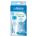 DR BROWN'S Μπιμπερό Πλαστικό με Στενό Λαιμό Options (Σ.Λ.) 250ml Μπλε (2 τεμ.)