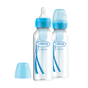 DR BROWN'S Μπιμπερό Πλαστικό με Στενό Λαιμό Options (Σ.Λ.) 250ml Μπλε (2 τεμ.)