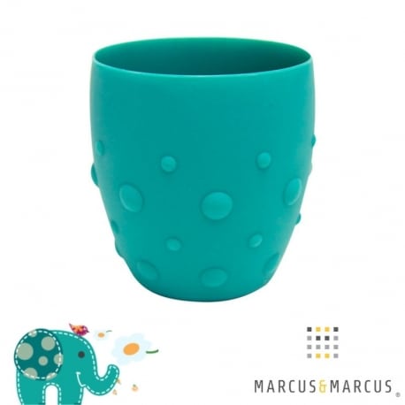 MARCUS & MARCUS Παιδικό Ποτήρι σιλικόνης εύκαμπτο Marcus & Marcus Τιρκουαζ Ελεφαντάκι