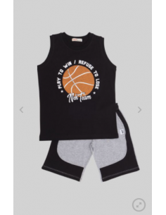 Nek KidsWear Παιδικό Σετ Βερμούδα Μακό 2τμχ Μαύρο