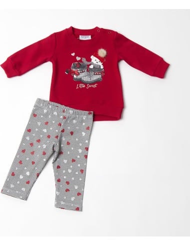 Trax Παιδικό Σετ με Παντελόνι Χειμερινό για Κορίτσι 2τμχ Κόκκινο