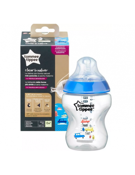 TOMMEE TIPPEE  Μπιμπερό Πλαστικό Closer to Nature  0m+ 260ml Μπλε
