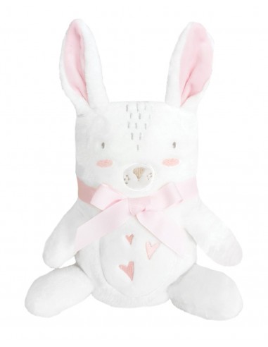 KIKKA BOO Κουβέρτα Αγκαλιάς & Λίκνου Rabbits In Love Fleece 75x100cm Pink