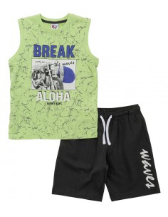 FUNKY FOR BABY Σετ αμάνικο spring green ανθρακί