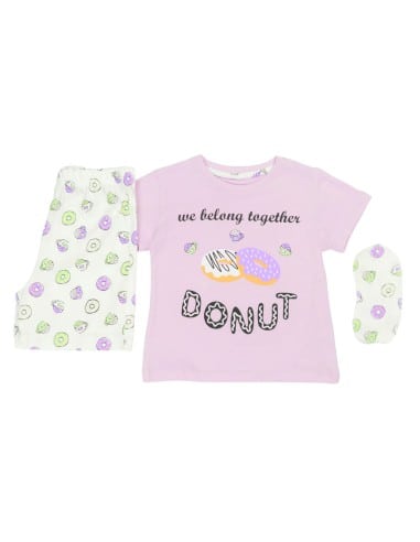 EBITA FASHION Παιδική Πιτζάμα Καλοκαιρινή για Κορίτσι Λιλά We Belong Together Donut