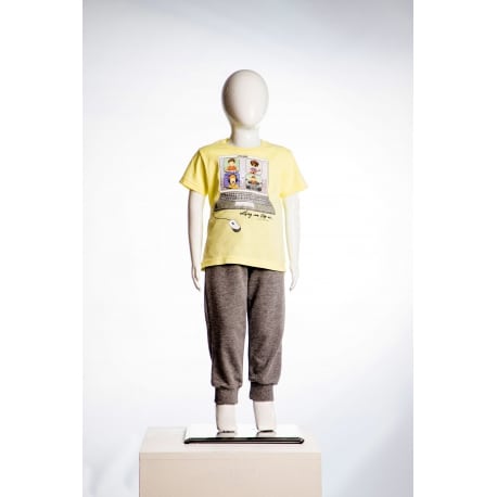 JOYCE Παιδικό Σετ με Παντελόνι Καλοκαιρινό για Αγόρι 2τμχ Κίτρινο