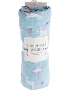 STEPHEN JOSEPH Πάνα Αγκαλιάς Μουσελίνα Μονόκερος 119x119εκ