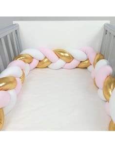 BABY STAR Πλεξούδα Πάντα Ροζ Λευκό Χρυσό 19cm x 2,00m 2