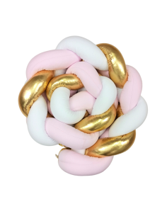 BABY STAR Πλεξούδα Πάντα Ροζ Λευκό Χρυσό 19cm x 2,00m