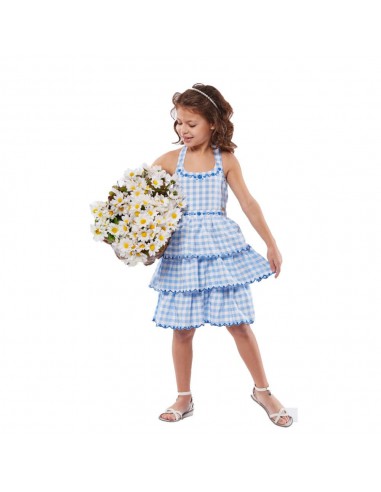 EBITA FASHION Παιδικό Φόρεμα Καρό Αμάνικο Γαλάζιο