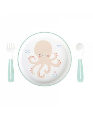 SARO Σετ Φαγητού Octopus 6m+ 3τμχ