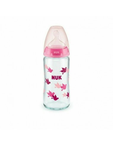 NUK First Choice Plus Μπιμπερό Γυάλινο Σιλικόνη 240ml 0-6m Pink