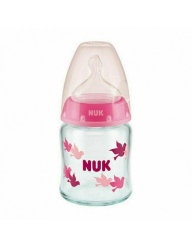 NUK First Choice Plus Μπιμπερό Γυάλινο Σιλικόνη 120ml 0-6m Pink