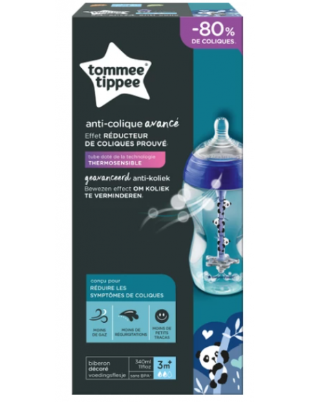 TOMMEE TIPPEE Πλαστικό Μπιμπερό Advanced Anti-Colic  3m+ 340ml Blue
