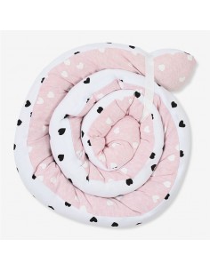 MINENE Πολυχρηστικό Μαξιλάρι – Snuggly Snake Cotton Pink Hearts