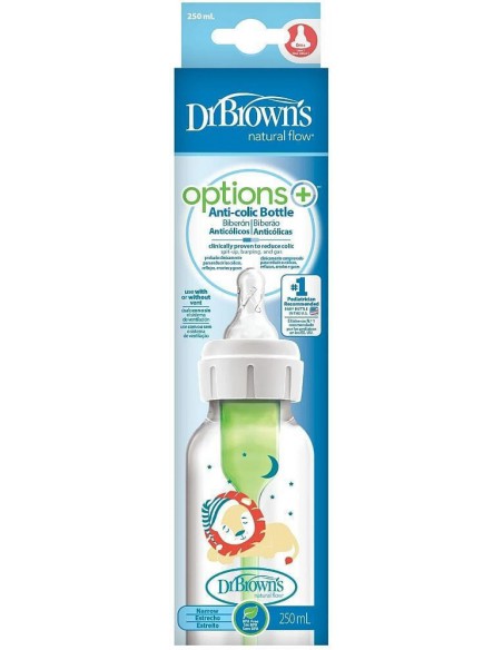 DR BROWN'S Μπιμπερό Πλαστικό με Στενό Λαιμό Options (Σ.Λ.) 250ml