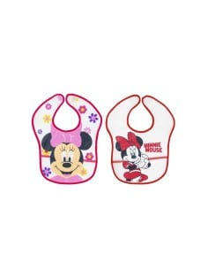 INTERBABY Σαλιάρα Πλαστική Με Velcro Minnie 2τμχ