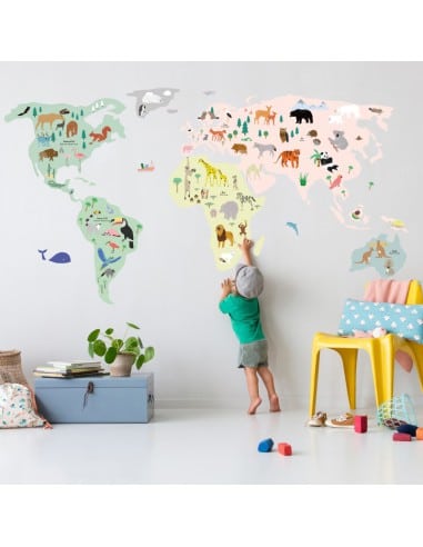 MIMI LOU  Αυτοκόλλητα τοίχου World Map