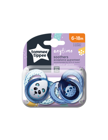 TOMMEE TIPPEE Πιπίλα Σιλικόνης Anytime Soother 6-18m PandaBlue