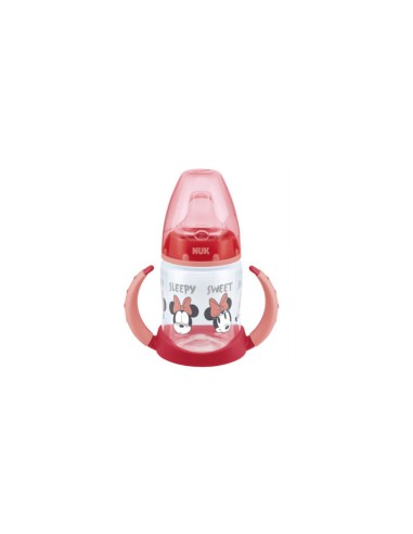 NUK First Choice Μπιμπερό Εκπαίδευσης Πλαστικό Σιλικόνη Disney Minnie 150ml με ρύγχος Κόκκινο 6m+