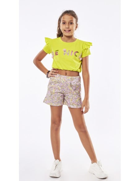 EBITA FASHION Παιδικό Σετ Σορτς 2τμχ Λαχανί