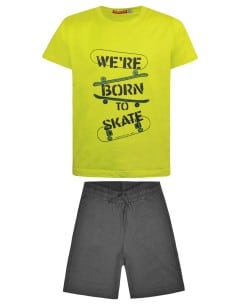 ENERGIERS Παιδικό Σετ Βερμούδα 2τμχ Born to Skate Λαχανί