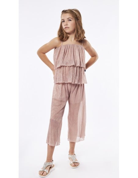 EBITA FASHION Παιδικό Σετ με Παντελόνι Καλοκαιρινό 2τμχ Ροζ Χρυσό