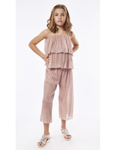 EBITA FASHION Παιδικό Σετ με Παντελόνι Καλοκαιρινό 2τμχ Ροζ Χρυσό