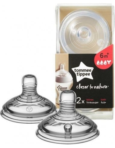 TOMMEE TIPPEE Θηλές Σιλικόνης Για Παχύρευστη Τροφή Closer To Nature 6m+