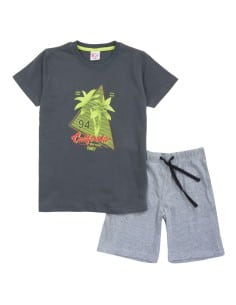 FUNKY FOR BABY Παιδικό Σετ με Βερμούδα 2τμχ Γκρι