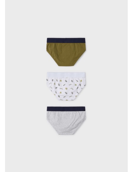 MAYORAL Παιδικά Σλιπάκια 3τμχ Λαδί Λευκό Γκρι
