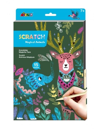 AVENIR A4 Scratch Book Magical Animals